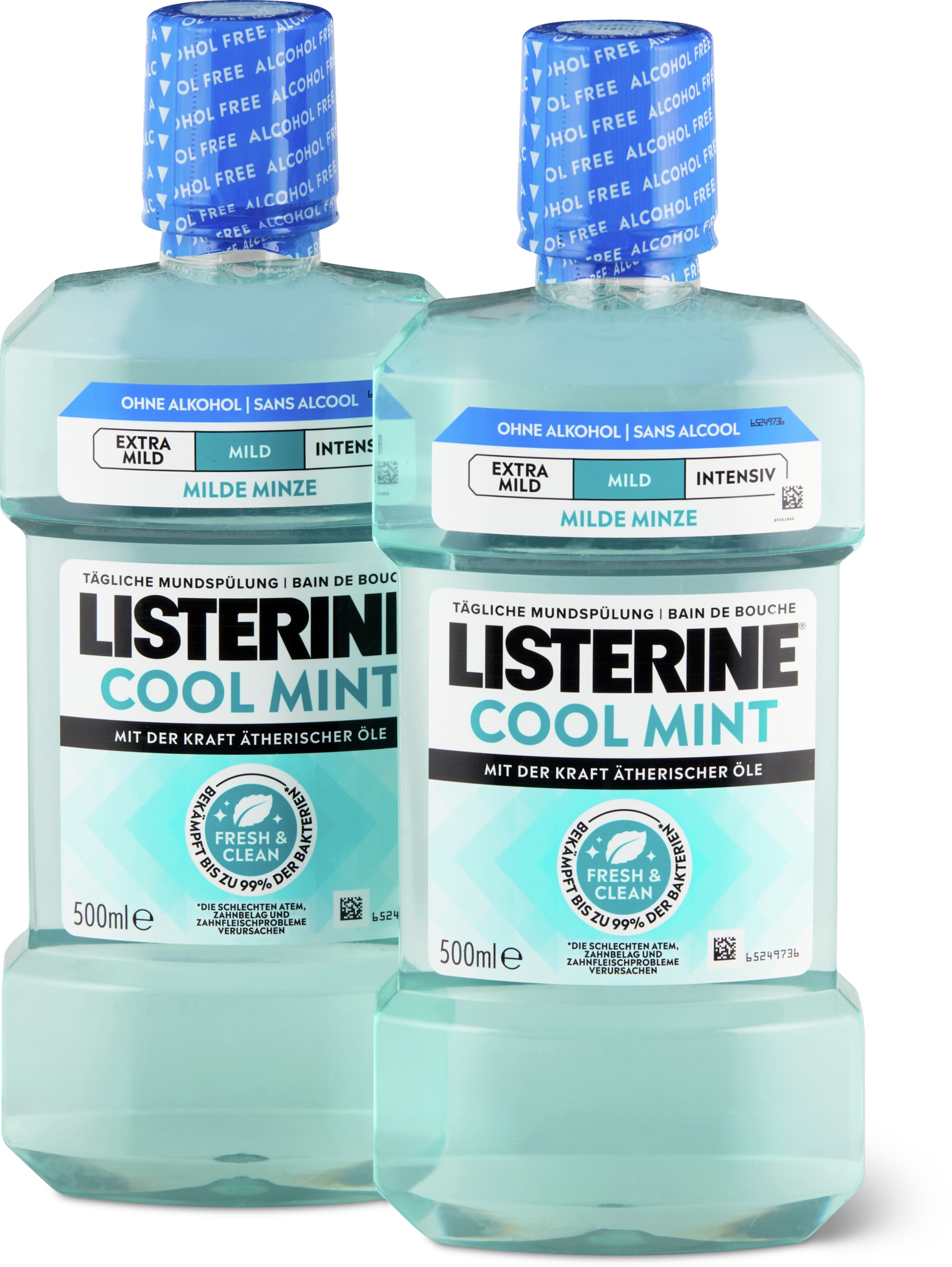 Listerine Bain de bouche Cool Mint goût doux 2x500ml